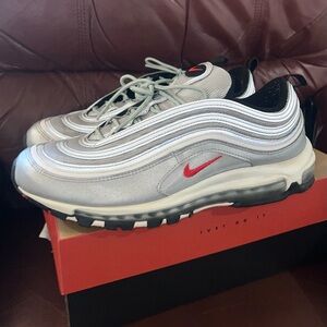 Nike Air Max 97 Metallic Silver with Red Accents